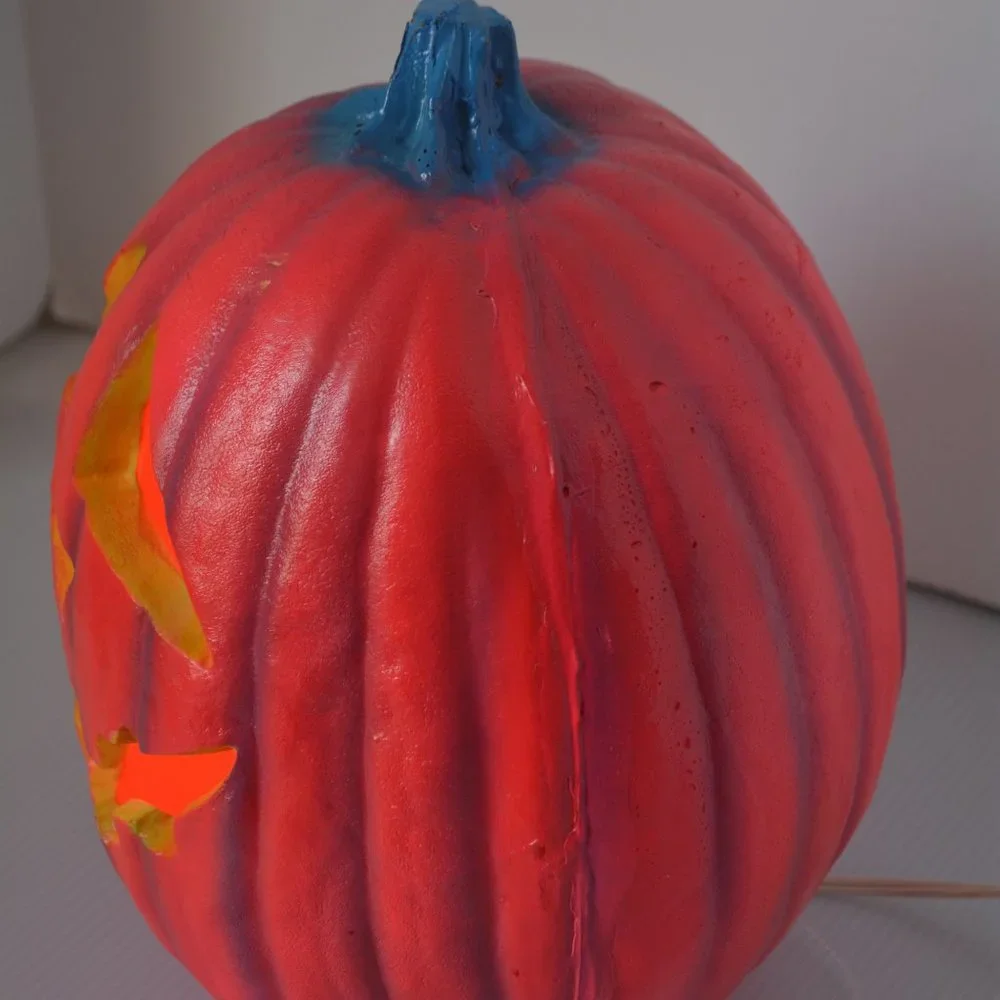 VTG Rare 1995 Trendmasters Pink Jack O Lantern Pumpkin Light Up Foam Blow Mold